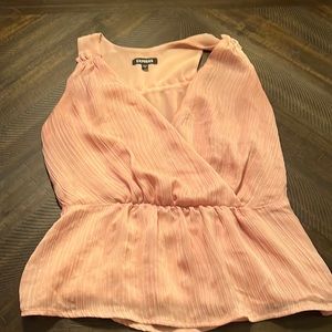 Express dressy pink low cut tank top - size xs